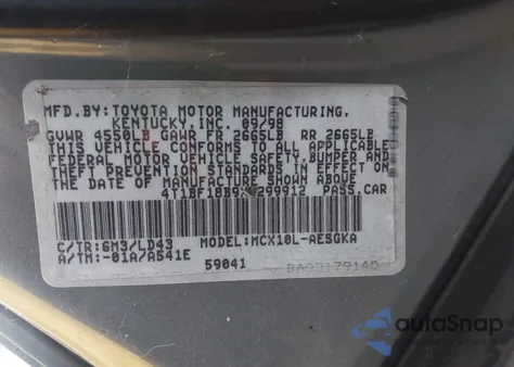 1999 Toyota Avalon Xls z USA, uszkodzony, nr VIN 4T1BF18B9XU299912